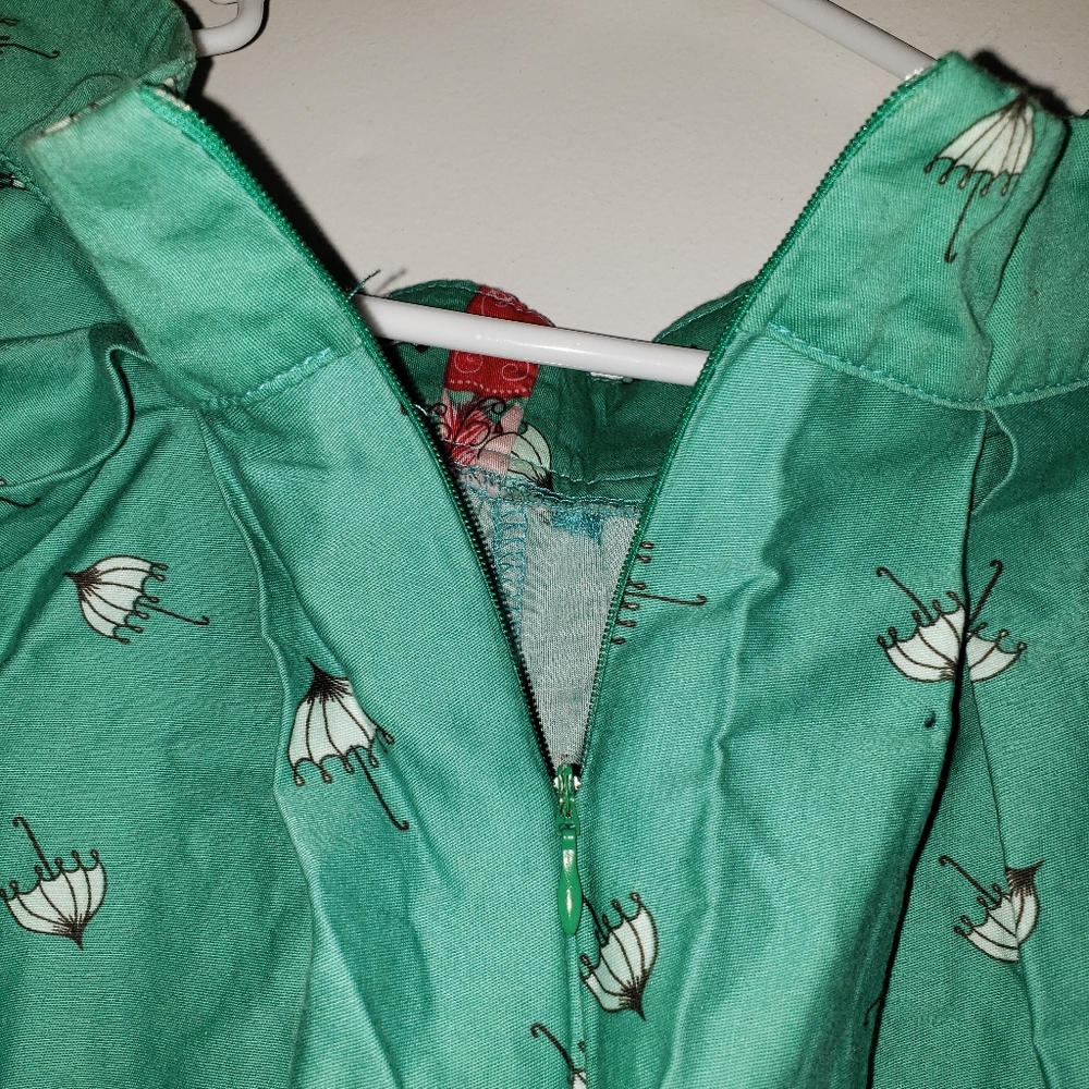 Turquoise & Pink- •Handmade• | Retro Pleated Skirt - Picture 7 of 8